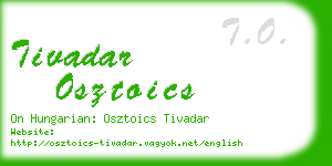 tivadar osztoics business card